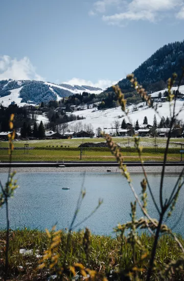 Paysage montagne avec lac