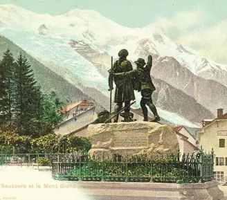 Statue Balmat et De Saussure à Chamonix